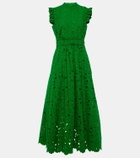 Erdem Broderie anglaise cotton-blend midi dress