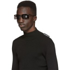 Balenciaga Black Fire Rectangular Sunglasses