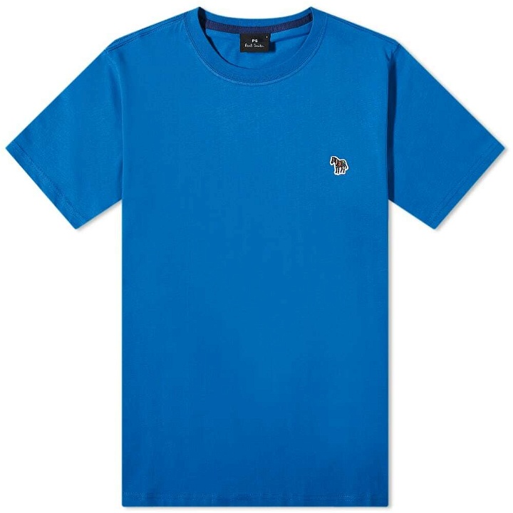 Photo: Paul Smith Men's Zebra Logo T-Shirt in Mid Blue