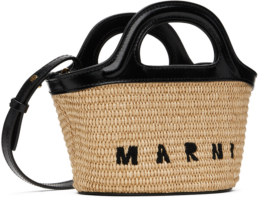 Marni Kids Tan & Black Micro Tropicalia Tote