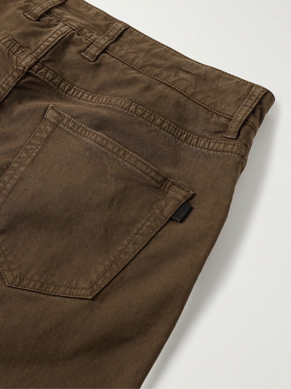 Purdey - Slim-Fit Straight-Leg Cotton-Blend Twill Trousers - Brown