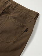 Purdey - Slim-Fit Straight-Leg Cotton-Blend Twill Trousers - Brown