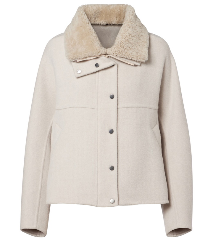 Photo: Brunello Cucinelli Shearling-trimmed wool and cashmere jacket