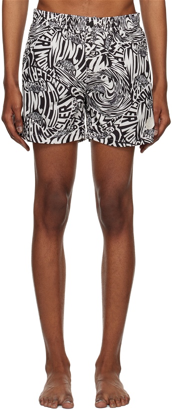 Photo: Moncler Black & White Printed Swim Shorts