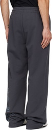 We11done Gray 'WE11DONE' Multi-Logo Sweatpants