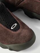 Oakley Factory - Mesh-Trimmed Suede Sneakers - Brown