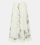 Alémais Willa embroidered cotton maxi skirt
