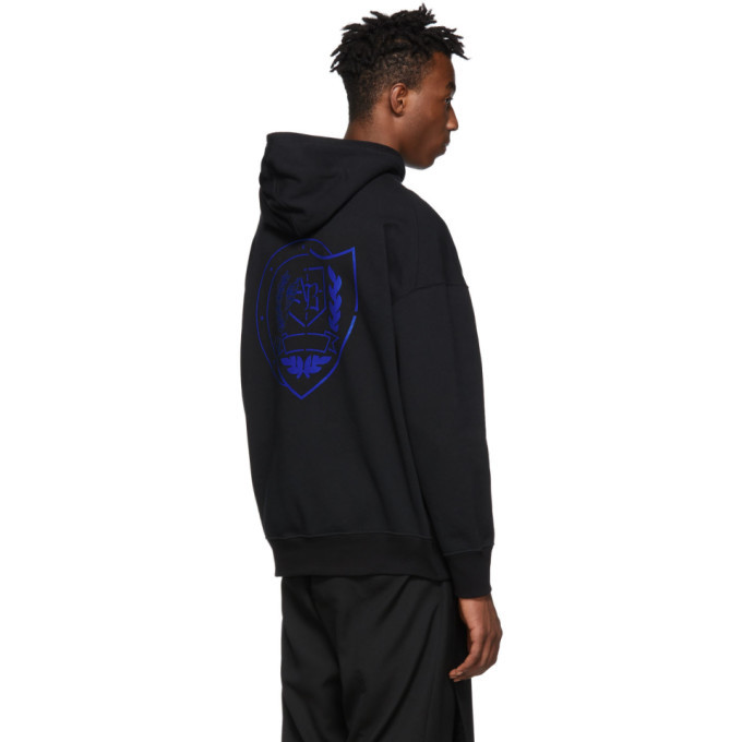 ALMOSTBLACK Black Flower Logo Hoodie