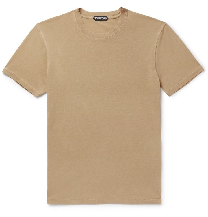 Photo: TOM FORD - Lyocell and Cotton-Blend Jersey T-Shirt - Camel