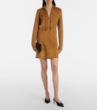 Tom Ford Wool-blend and suede minidress
