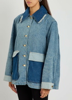 Ganni Patchwork Distressed Denim Jacket
