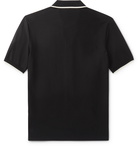 Dolce & Gabbana - Logo-Appliquéd Pinstriped Cotton-Blend Polo Shirt - Black