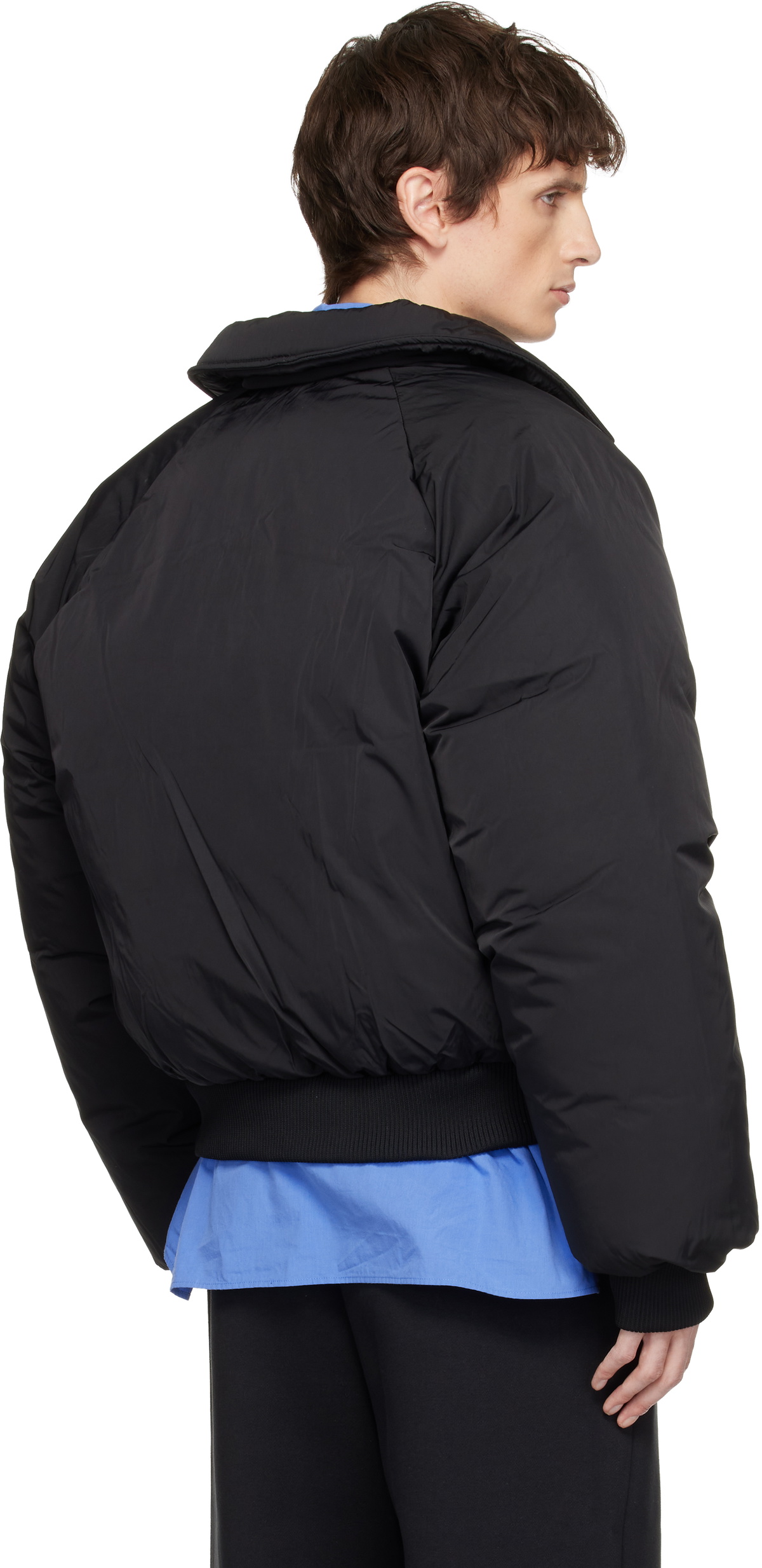 Seventh Black Nylon Aero Bomber Jacket