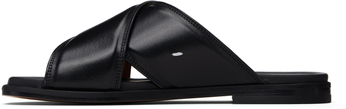 Maison Margiela Black Tabi Numbers Crossed Sandals