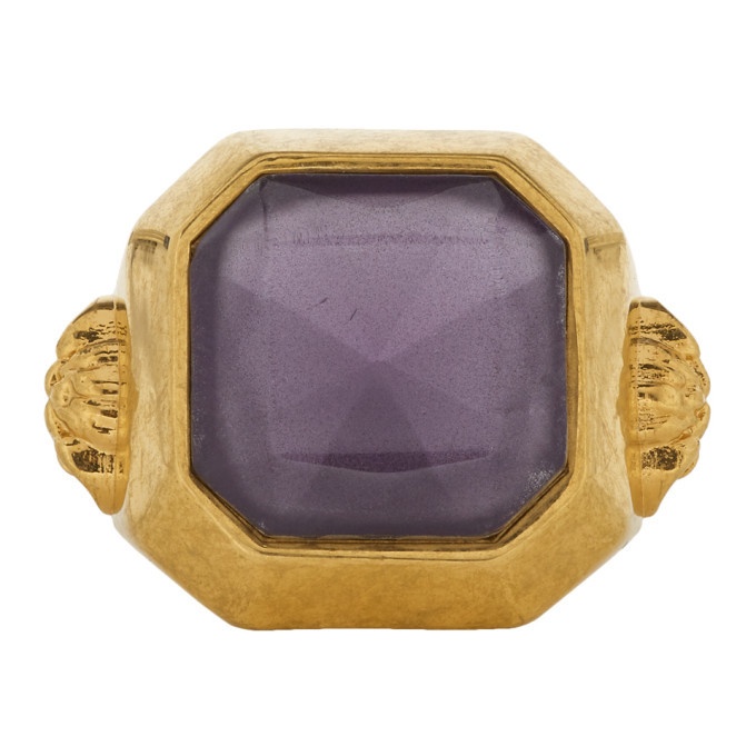 Photo: Versace Gold and Purple Gem Ring