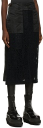Sacai Black Embroidered Message Skirt