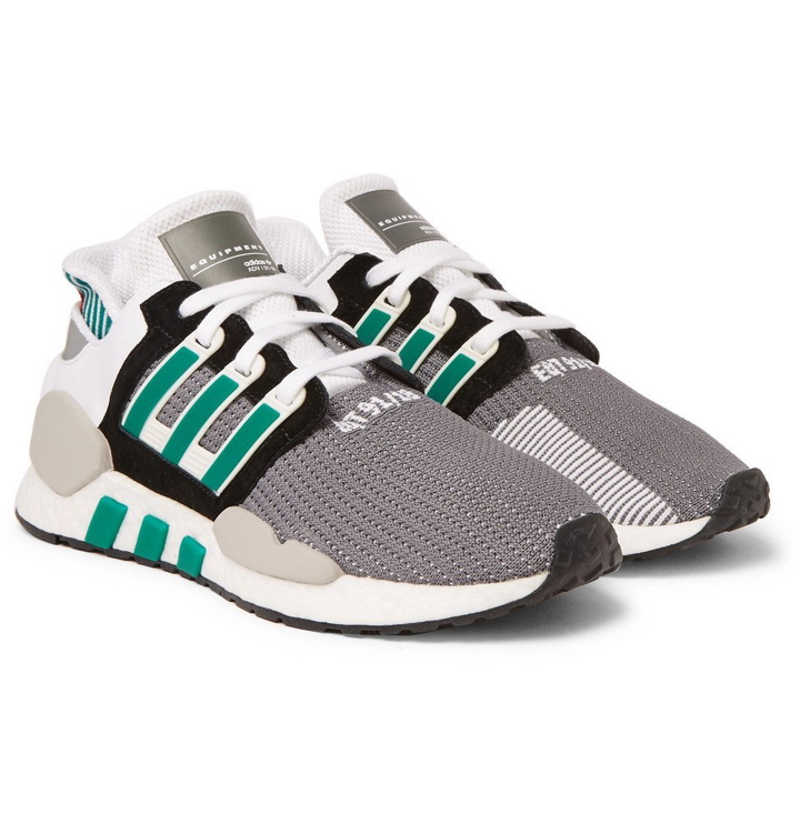 Photo: adidas Originals - EQT Support 91/18 Stretch-Knit Sneakers - Gray