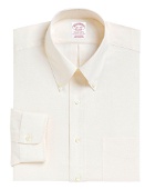 Brooks Brothers Men's Traditional Extra-Relaxed-Fit Dress Shirt, Button-Down Collar | Ecru