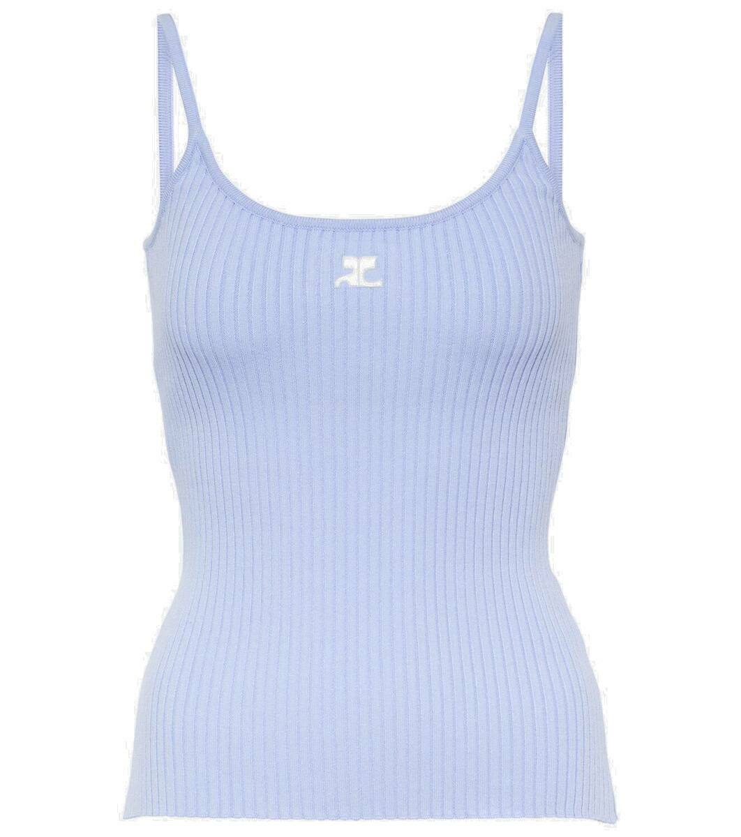 春夏新作モデル Courrèges Logo ribbed-knit tank top Courreges トップス