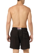 MC2 Saint Barth Man Mid-length Black Linen Swim-shorts Gustavia