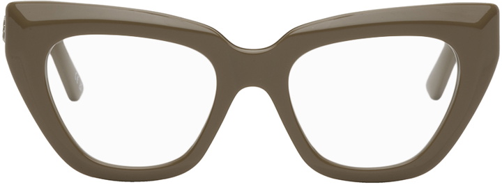 Photo: Balenciaga Brown Cat-Eye Glasses