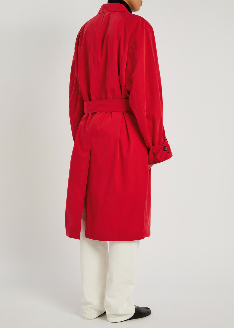 Toteme Belted Cotton Trench Coat Red