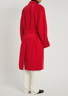 Toteme Belted Cotton Trench Coat Red