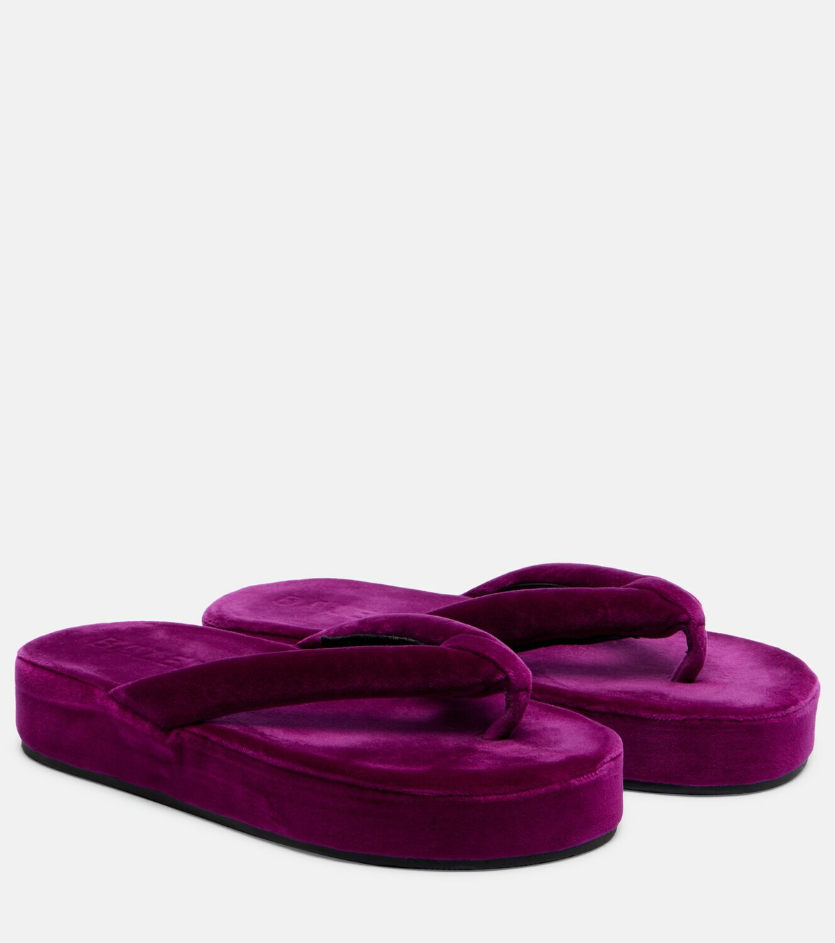 Balenciaga Jet Lag velvet platform thong sandals
