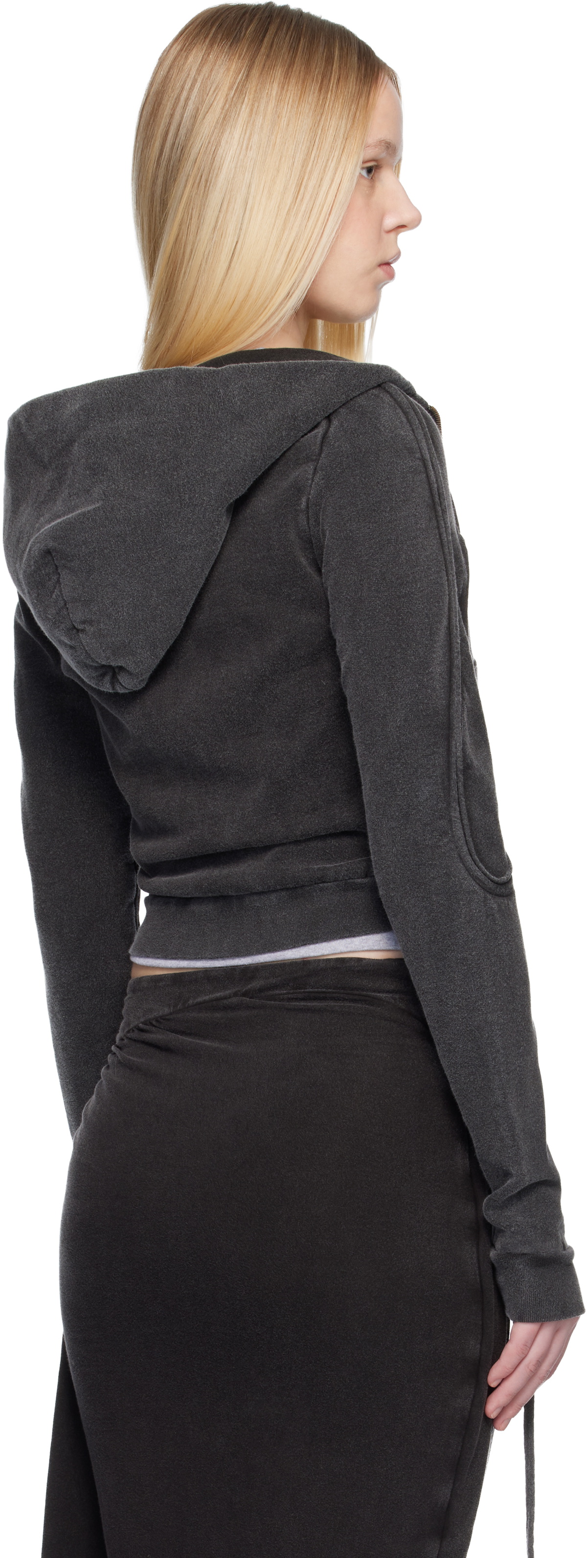 Ottolinger Black Fitted Zip Hoodie