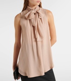 Max Mara Bow-detail silk tank top