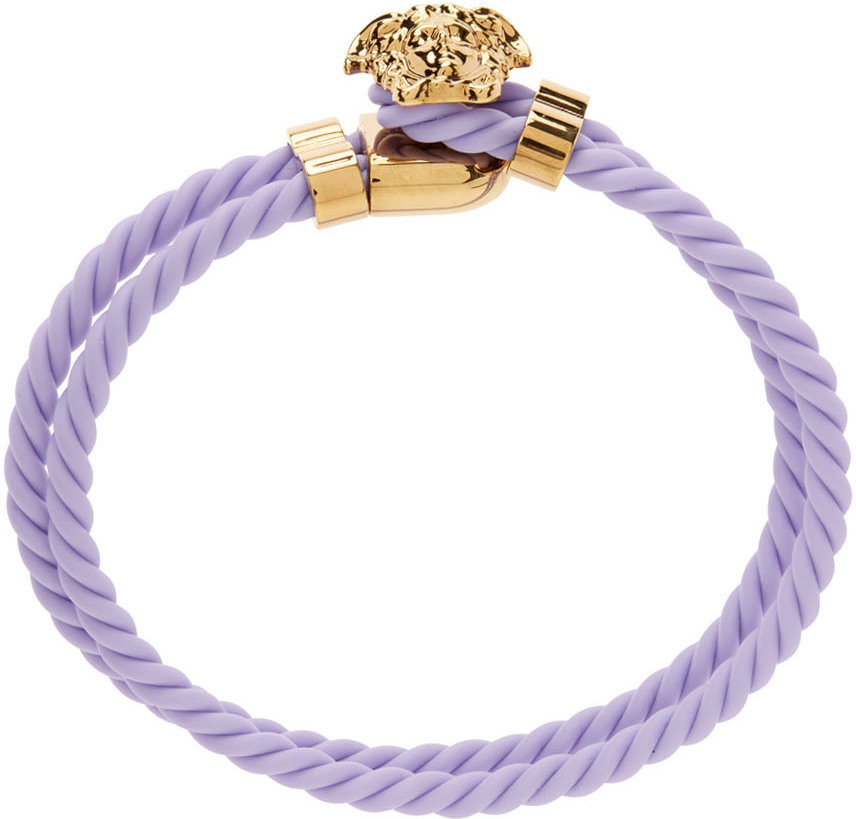 Versace Purple Braided Medusa Bracelet Versace