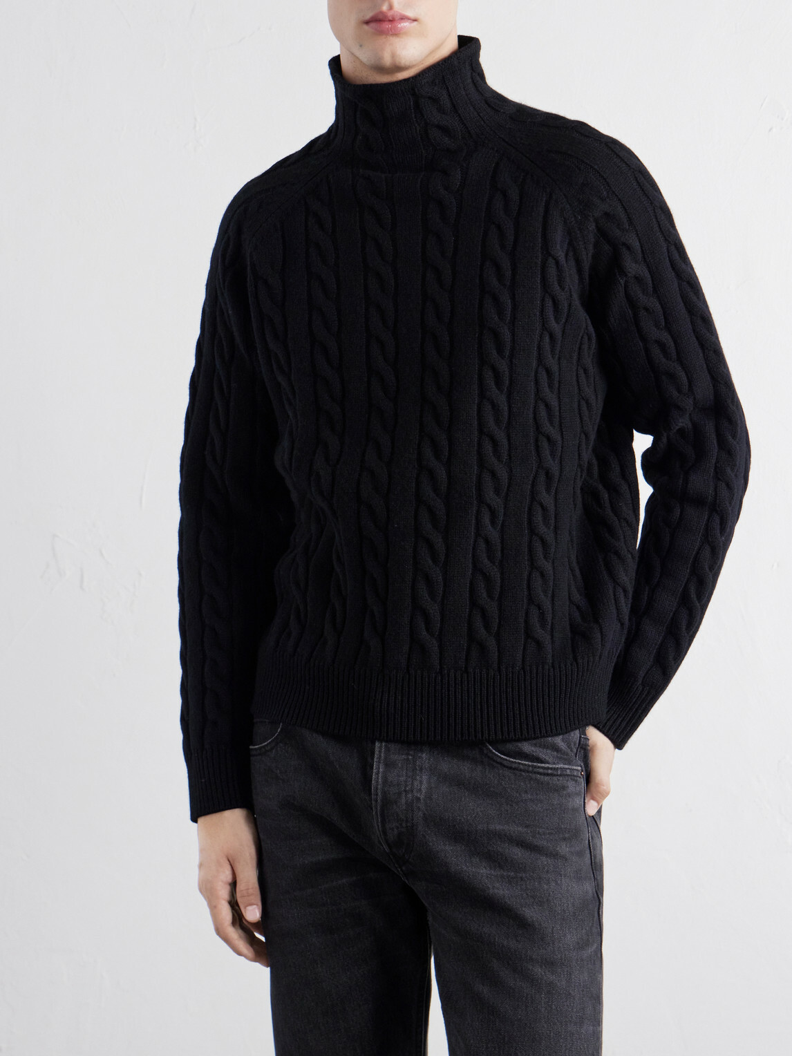 TOTEME - Cable-Knit Wool Sweater - Black