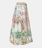 Camilla Printed cotton wrap skirt