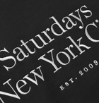 Saturdays NYC - Bowery Logo-Embroidered Loopback Cotton-Jersey Sweatshirt - Black