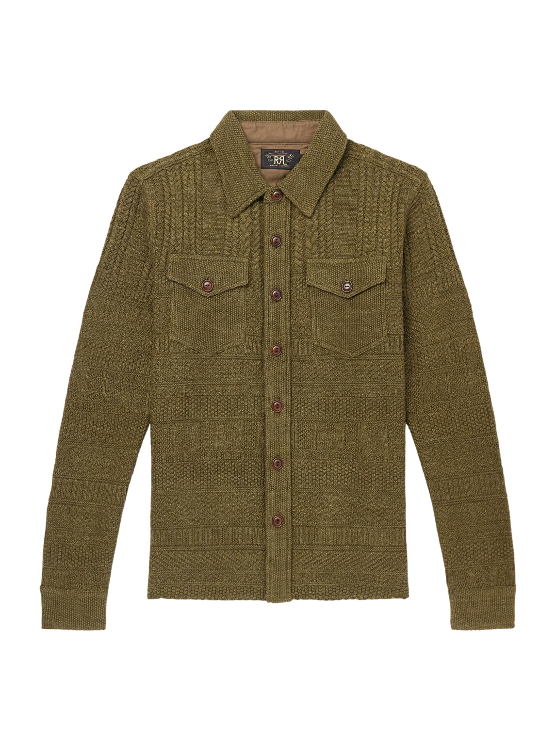 RRL - Jacquard-Knit Cotton and Wool-Blend Cardigan - Green RRL