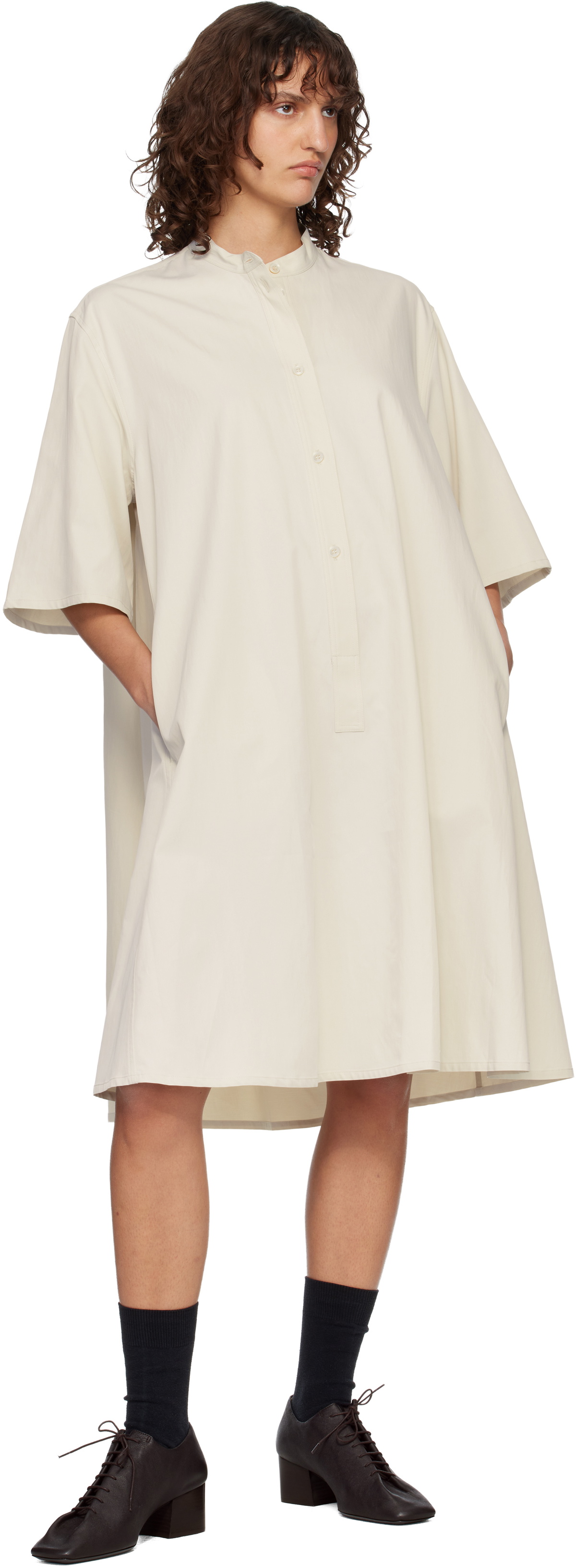 Studio Nicholson Off-White Twill Minidress