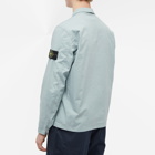 Stone Island Men's Supima Cotton Twill Stretch-TC Zip Shirt Jacket in Sky Blue