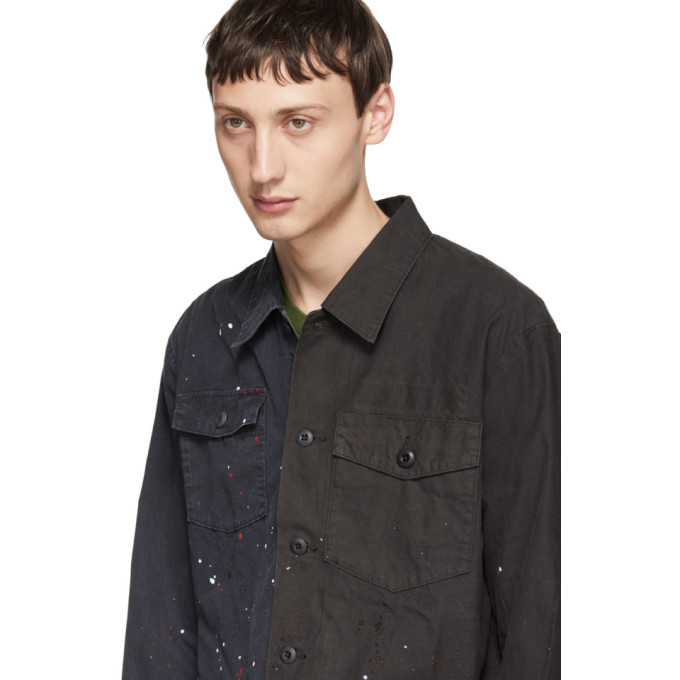 John Elliott Black Distorted Military Shirt John Elliott