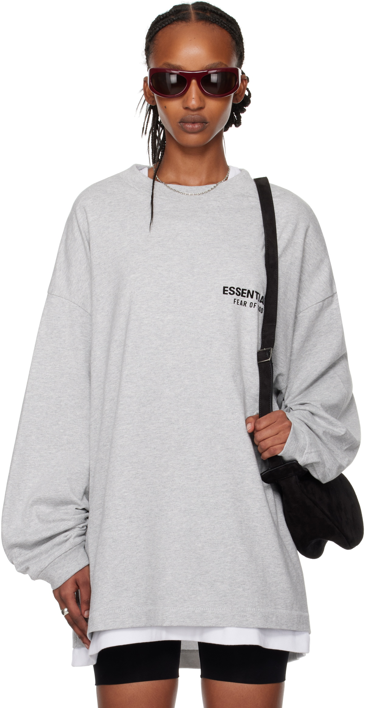 Fear of God ESSENTIALS Gray Jersey Long Sleeve T-shirt Fear
