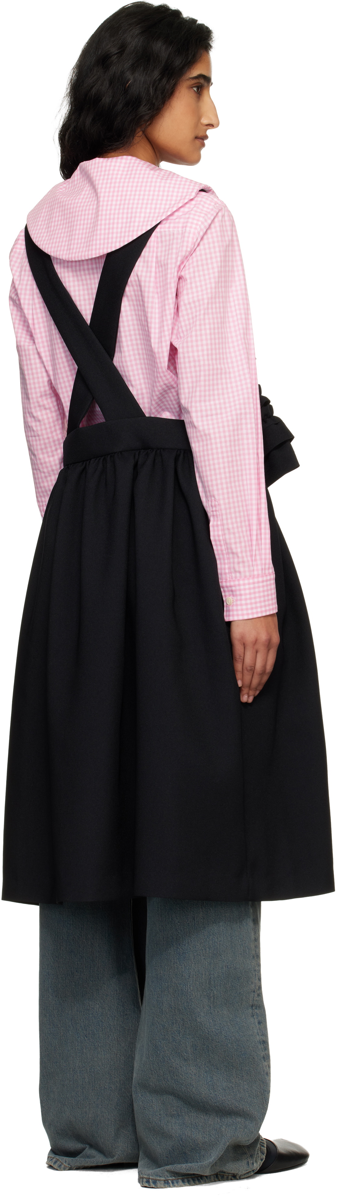 Comme des Garçons Girl Black Gabardine Midi Skirt.