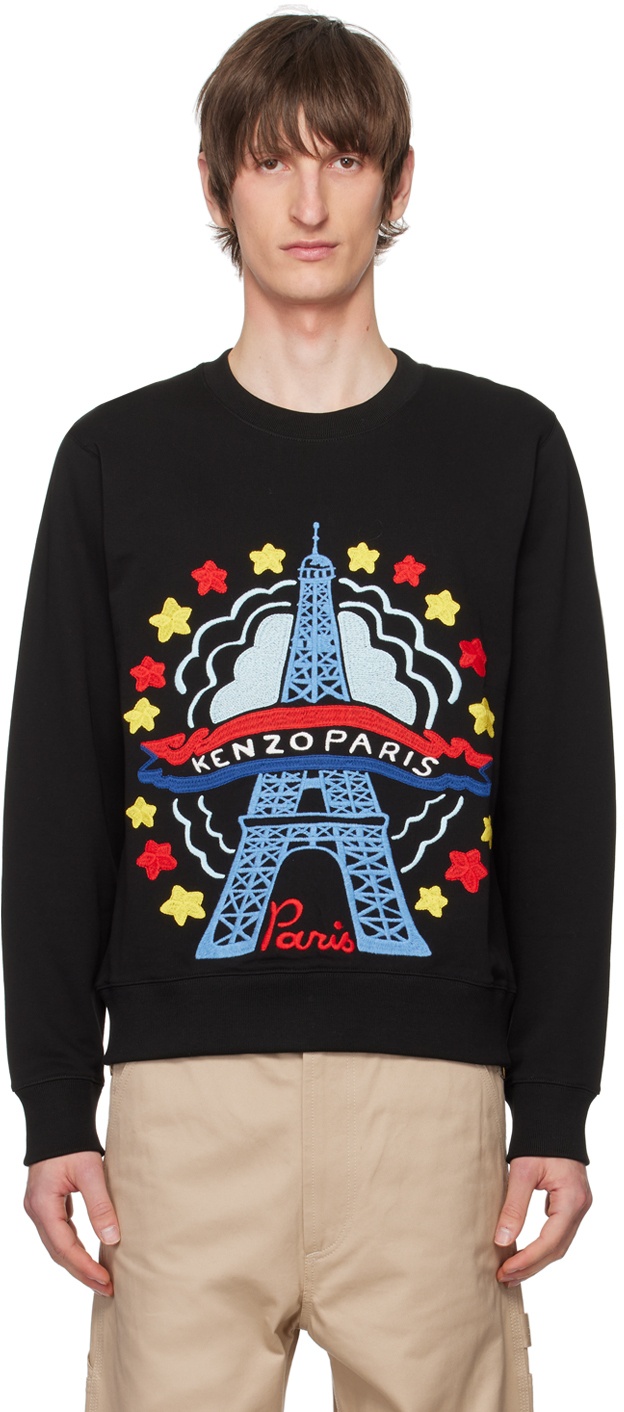 Kenzo Black Kenzo Paris Varsity Sweatshirt Kenzo