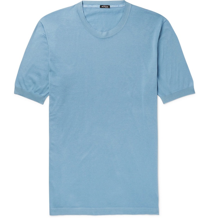 Photo: Kiton - Slim-Fit Cotton T-Shirt - Blue