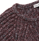 VALENTINO - Cotton-Trimmed Wool-Blend Sweater - Burgundy