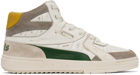 Palm Angels Off-White & Green Old School University High Top Sneakers