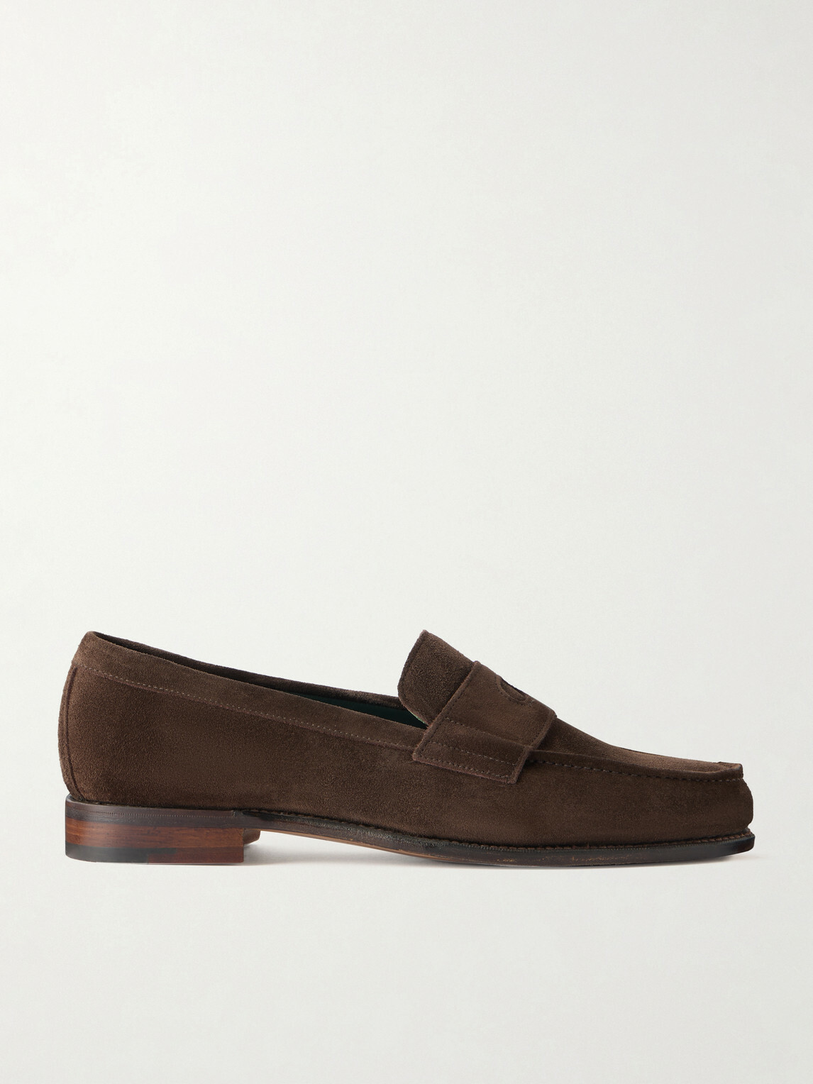 Drake's - Charles Suede Penny Loafers - Brown