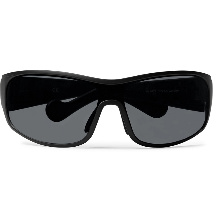 Photo: Moncler - Wrap-Frame Polarised Acetate Sunglasses - Black