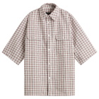 Willy Chavarria Men's Check Corcoran Shirt in Red/White Picnic Plaid