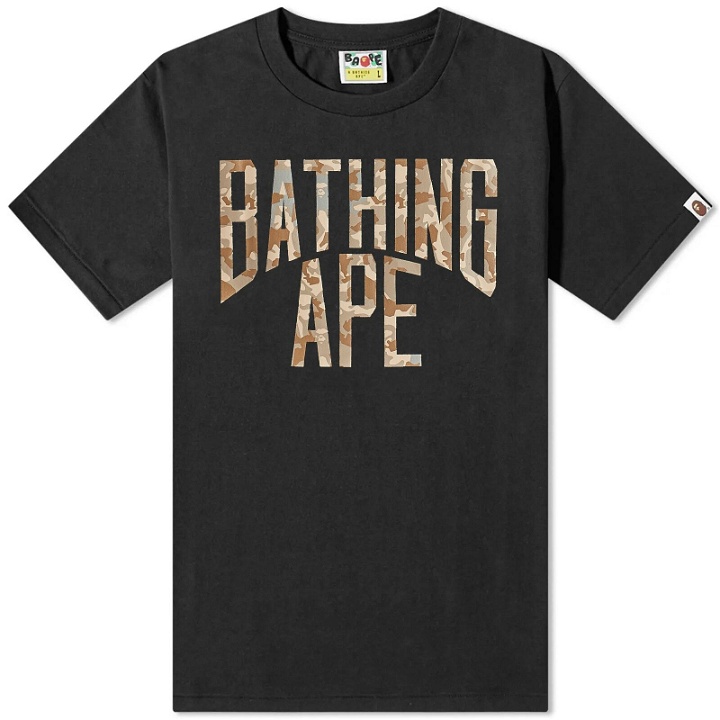 Photo: A Bathing Ape Men's Sand Camo NYC Logo T-Shirt in Black/Beige