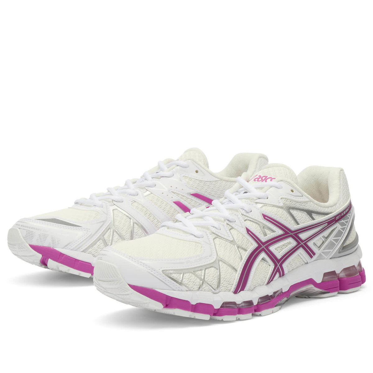 Asics GEL-KAYANO 20 Sneaker in White/Raspberry