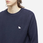 Maison Kitsuné Men's Baby Fox Patch Cosy Crew Knit in Navy